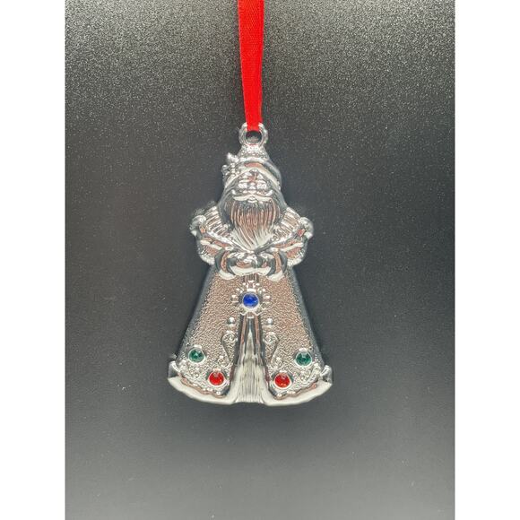 Lenox Other - Lenox Sparkler and Silver Santa Christmas Ornament. Jeweled. New no Box.